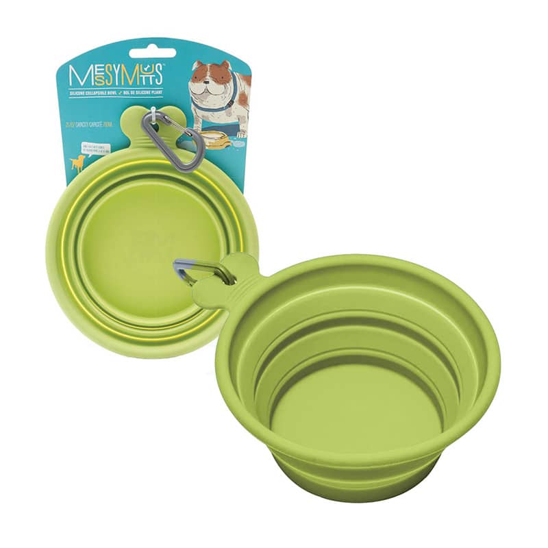 Messy Mutts Green Collapsible Pet Food Bowl