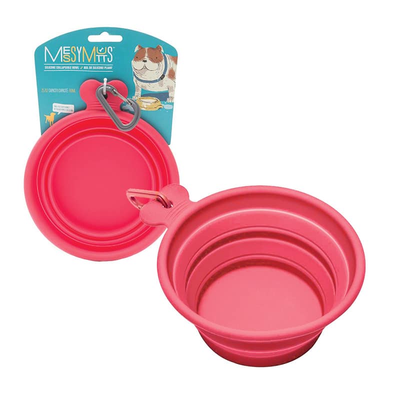 Messy Mutts Red Collapsible Pet Food Bowl