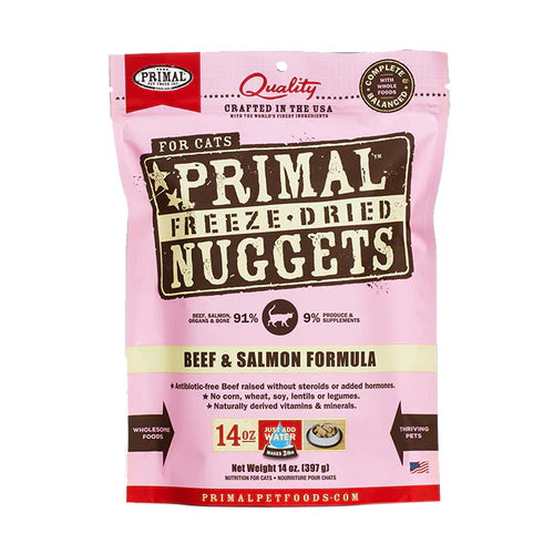 Primal Feline Beef and Salmon Freeze Dried Nuggets