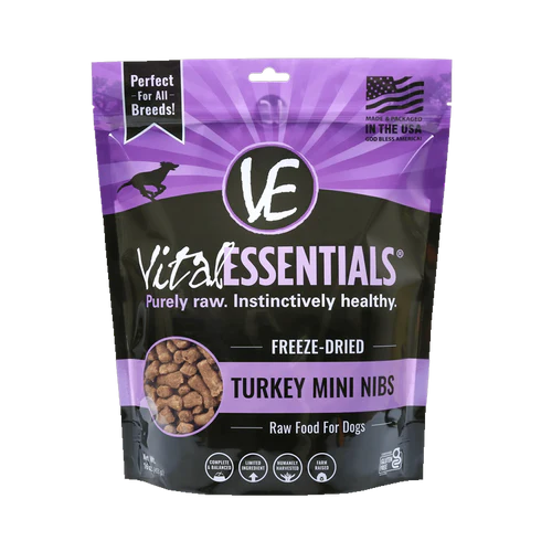 Vital Essentials - Dog GF Freeze Dried Food - Turkey Mini Nibs - 1lb